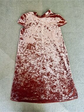 Madewell Crushed Velvet A-Line Dress in Blush Rose